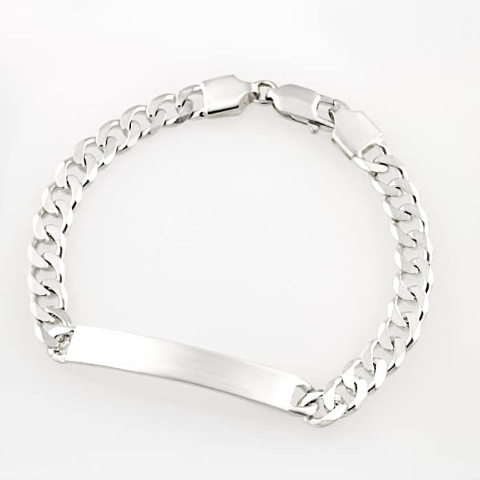 Bold Curb Identity Bracelet Silvery Men – Silvery | Personalised Jewellery