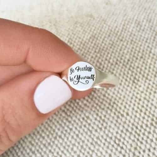 Sterling Silver Engraved Signet ring