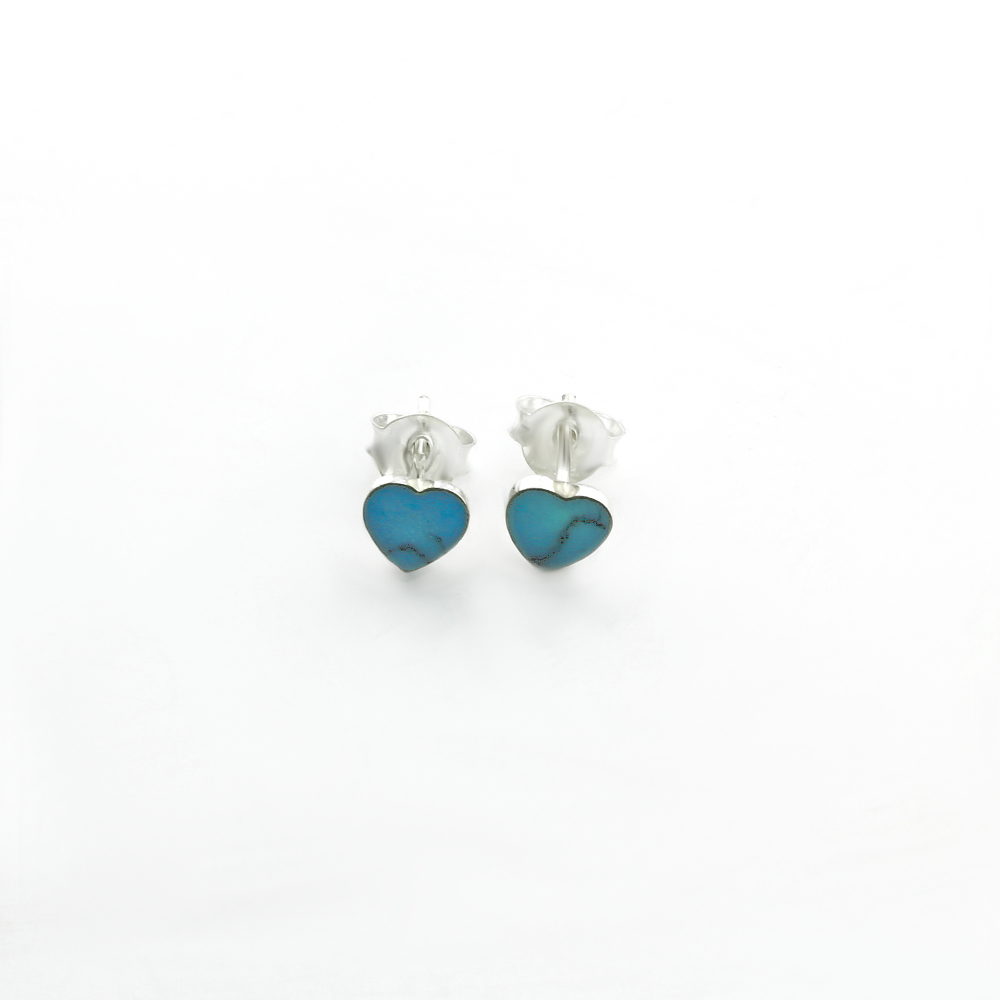 Turquoise Heart Stud Earrings