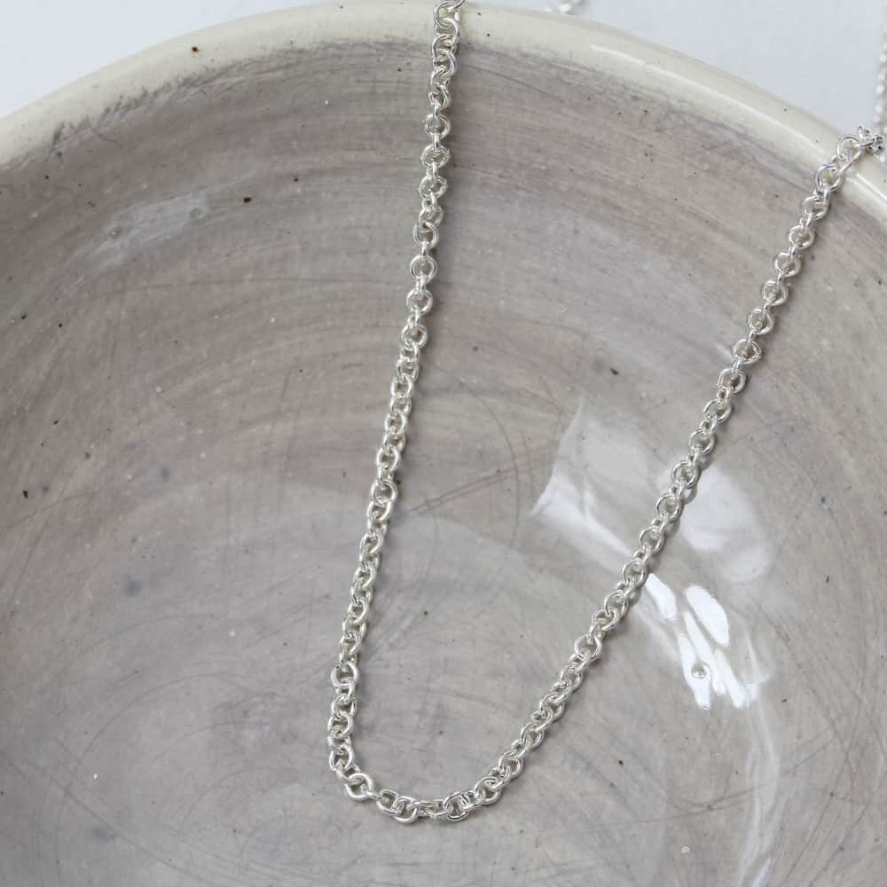 Sterling Silver Round Link Chain 1.5mm Link Size