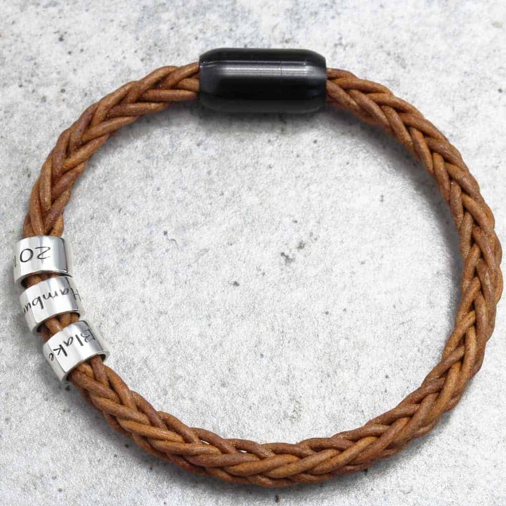 Light Brown Mens Leather Bracelets in South Africs by Silvery South Africa