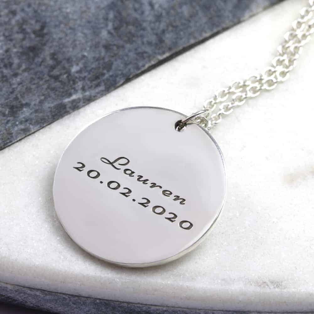 925 Sterling Silver 30mm Coin Necklace