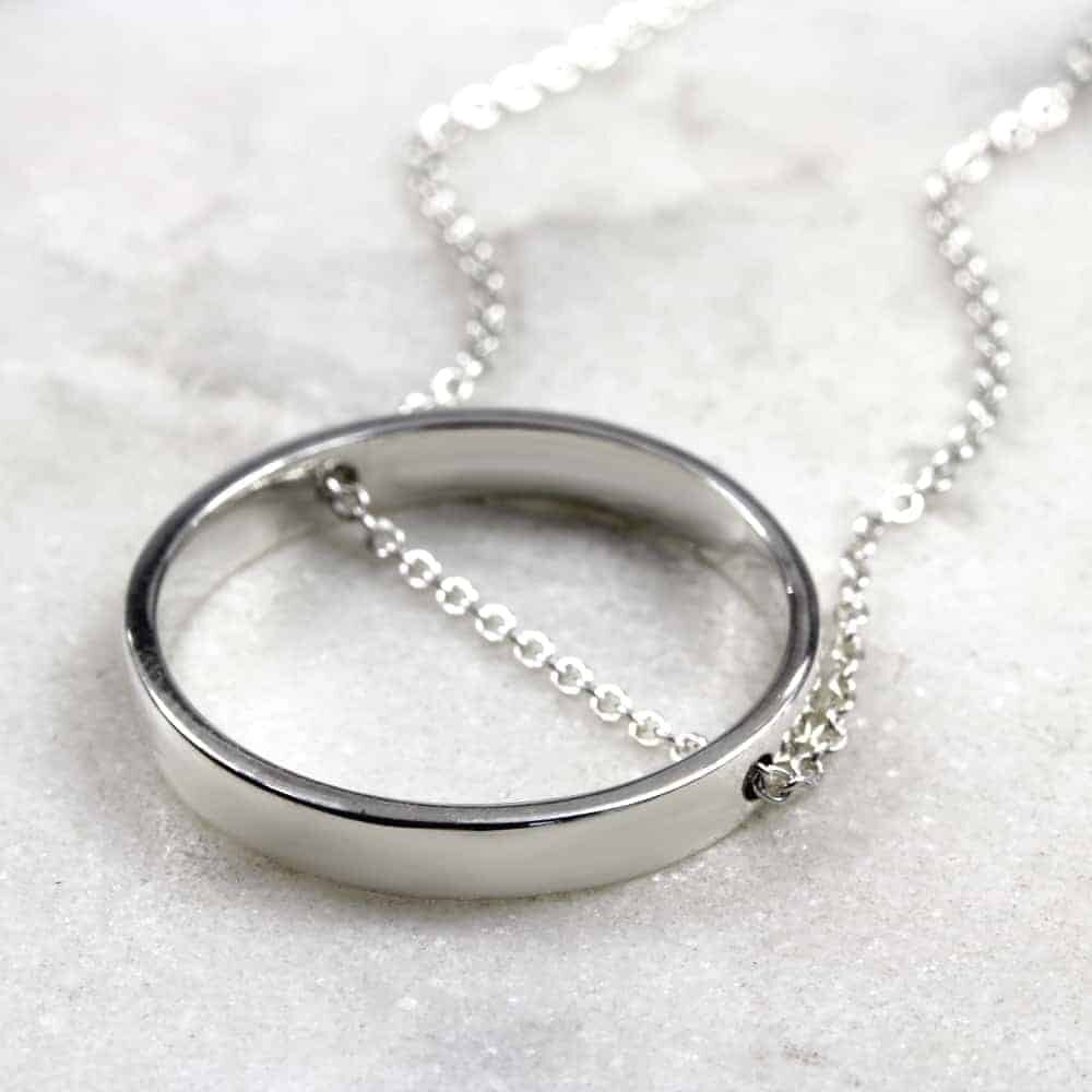 Personalised Necklace Ring Chain Necklace Silvery Jewellery