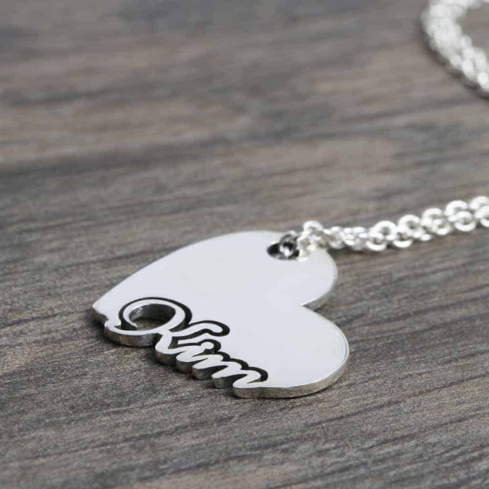 Sterling Silver Heart Name Necklace Jewellery