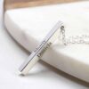 Personalised Bar Necklace with engraving by silvery jewellery in south africa