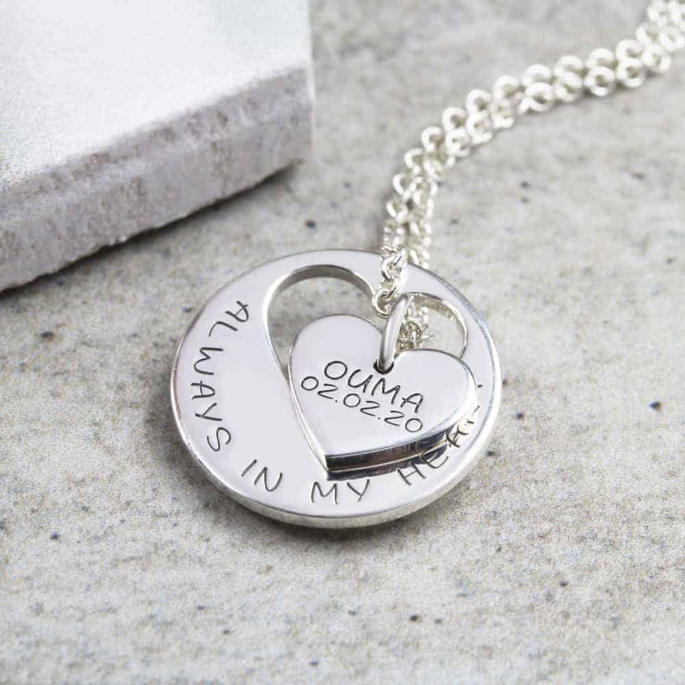 Engraved Heart Cutout Necklace