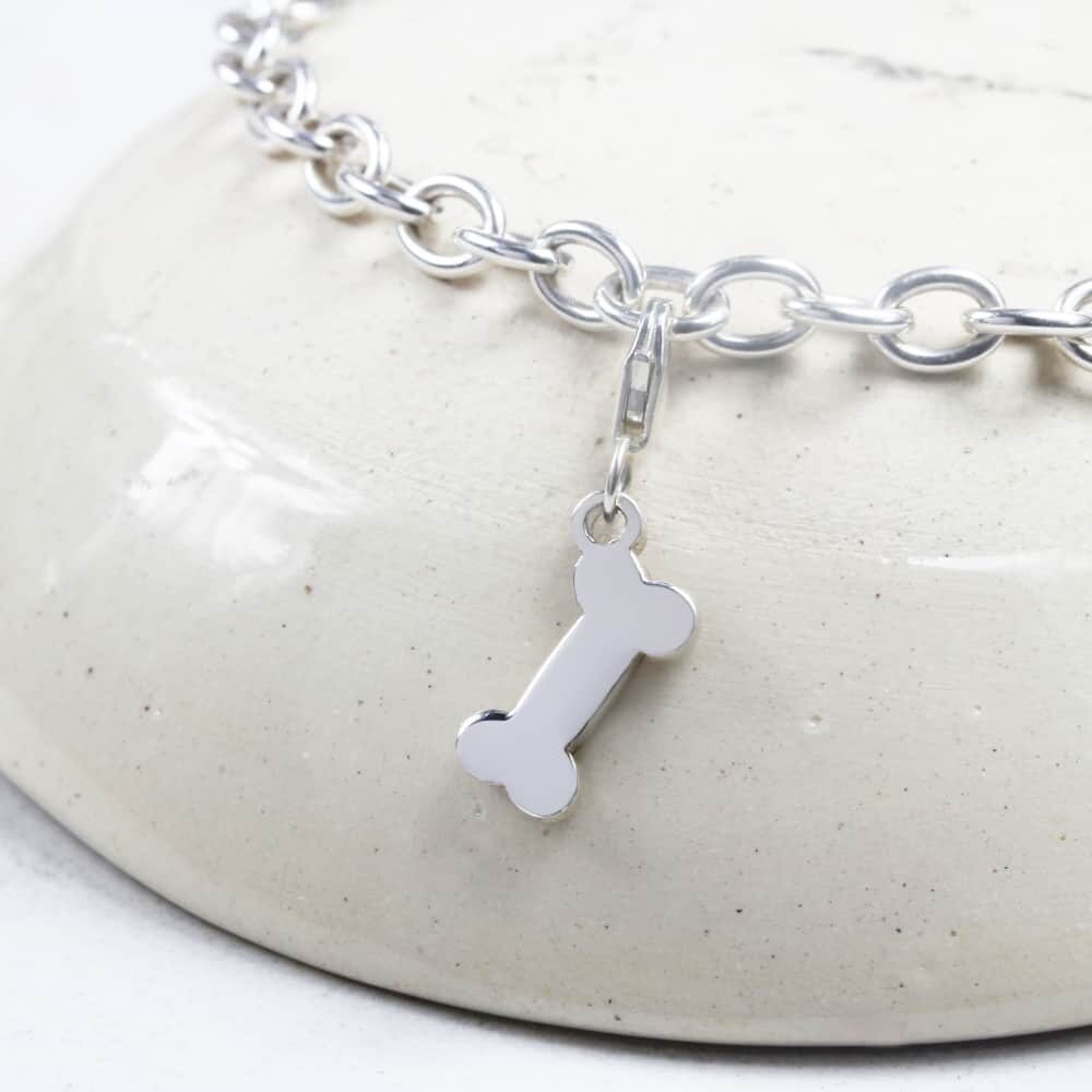 Dog Bone Charm Silver charms personalised charms by silvery south africa