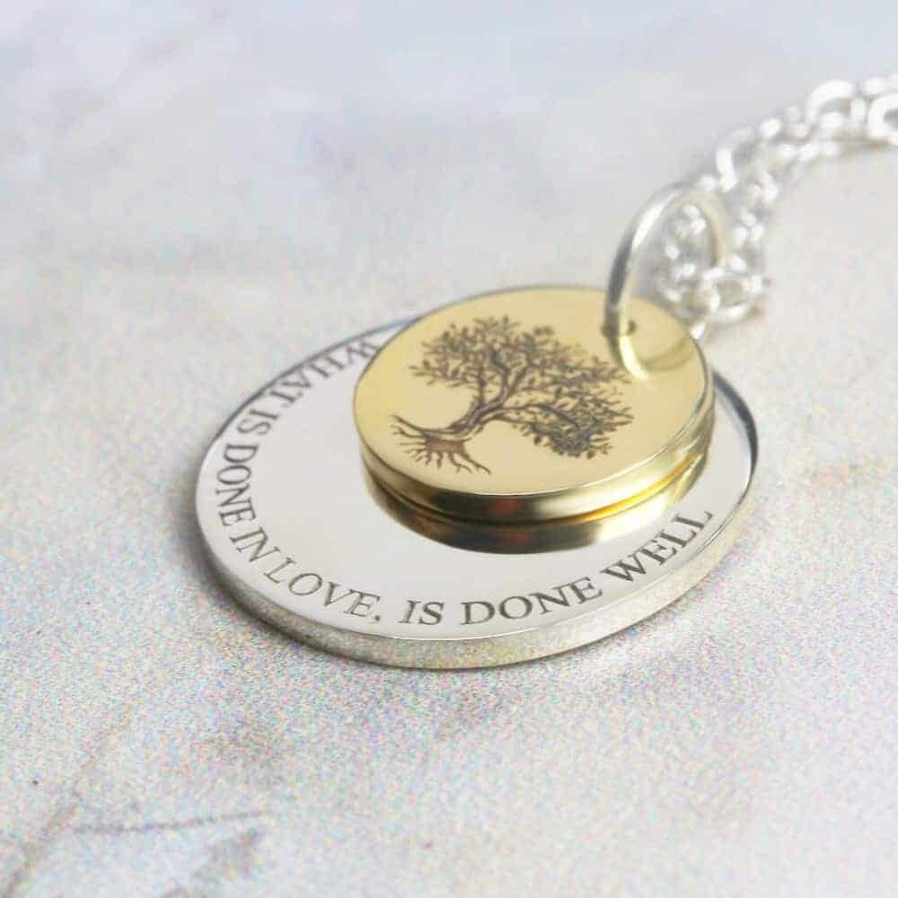 Family tree necklace 9kt gold necklace by silvery jewellery