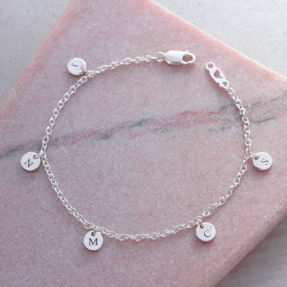 Sterling silver boho bracelet with 5 coins