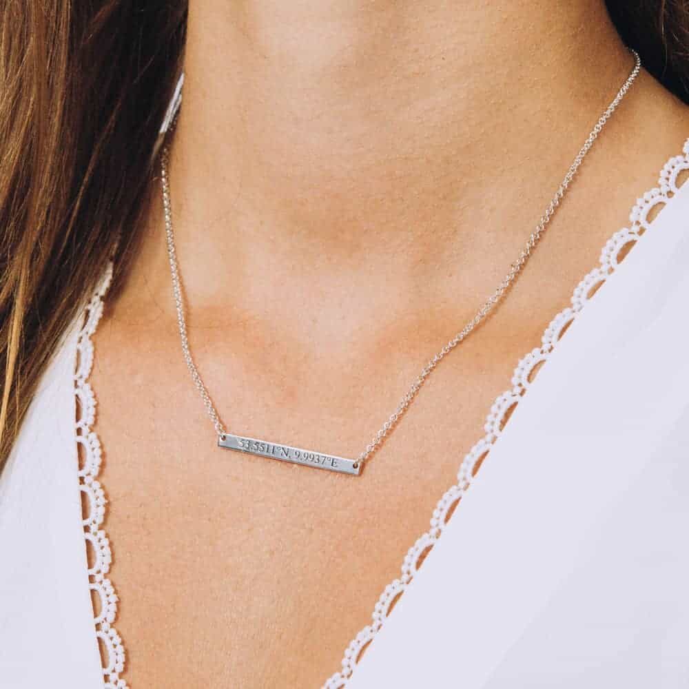 Skinny Bar Necklace - Perspective Image